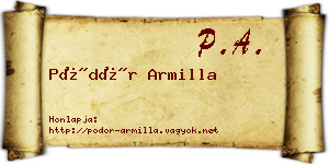 Pödör Armilla névjegykártya
